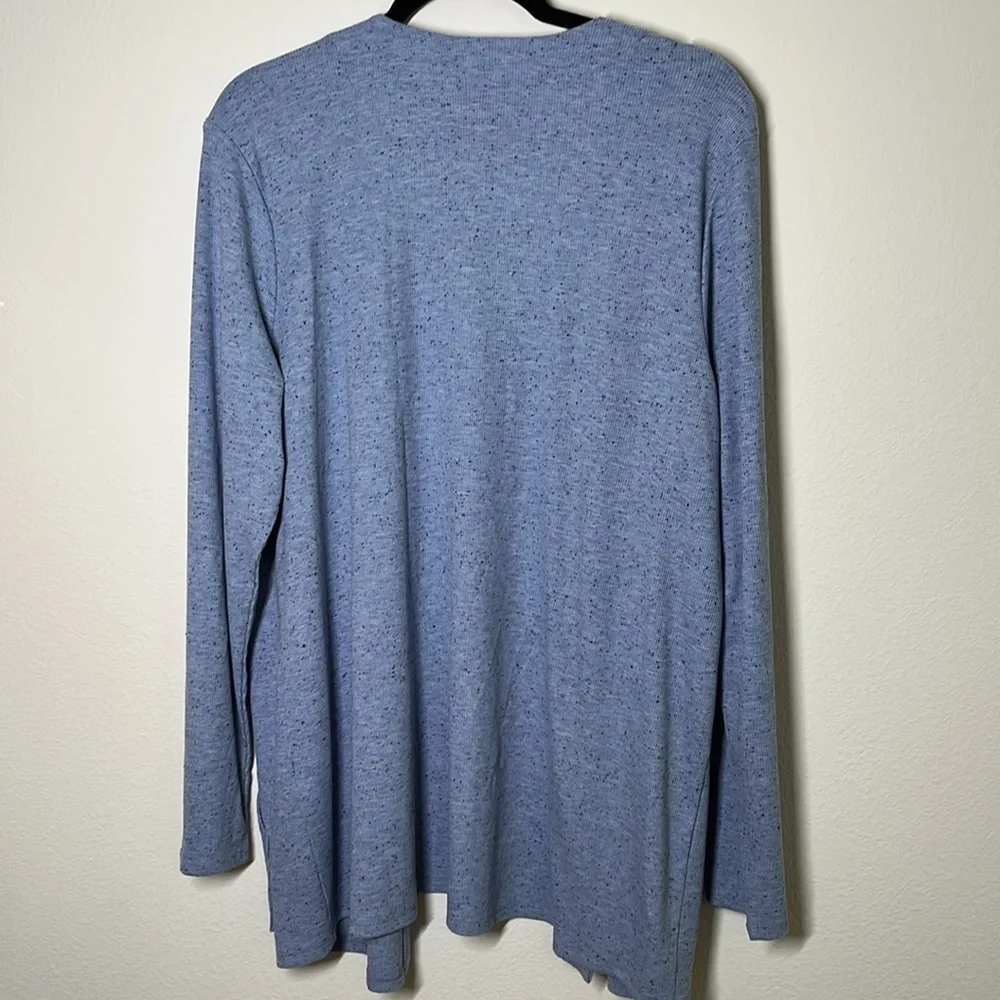 J.Jill Open Knit Speckled Blue Cardigan – NWT Size Large Tall